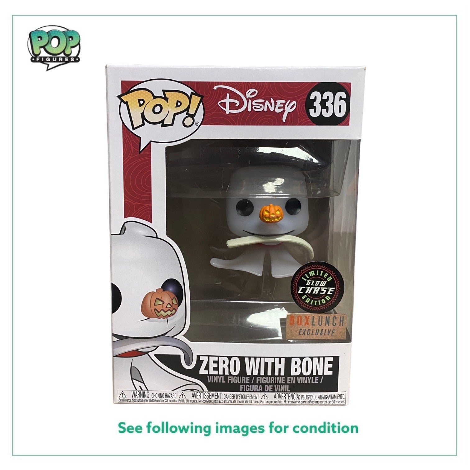 Zero With Bone #336 (Glow Chase) Funko Pop! - The Nightmare Before Christmas -