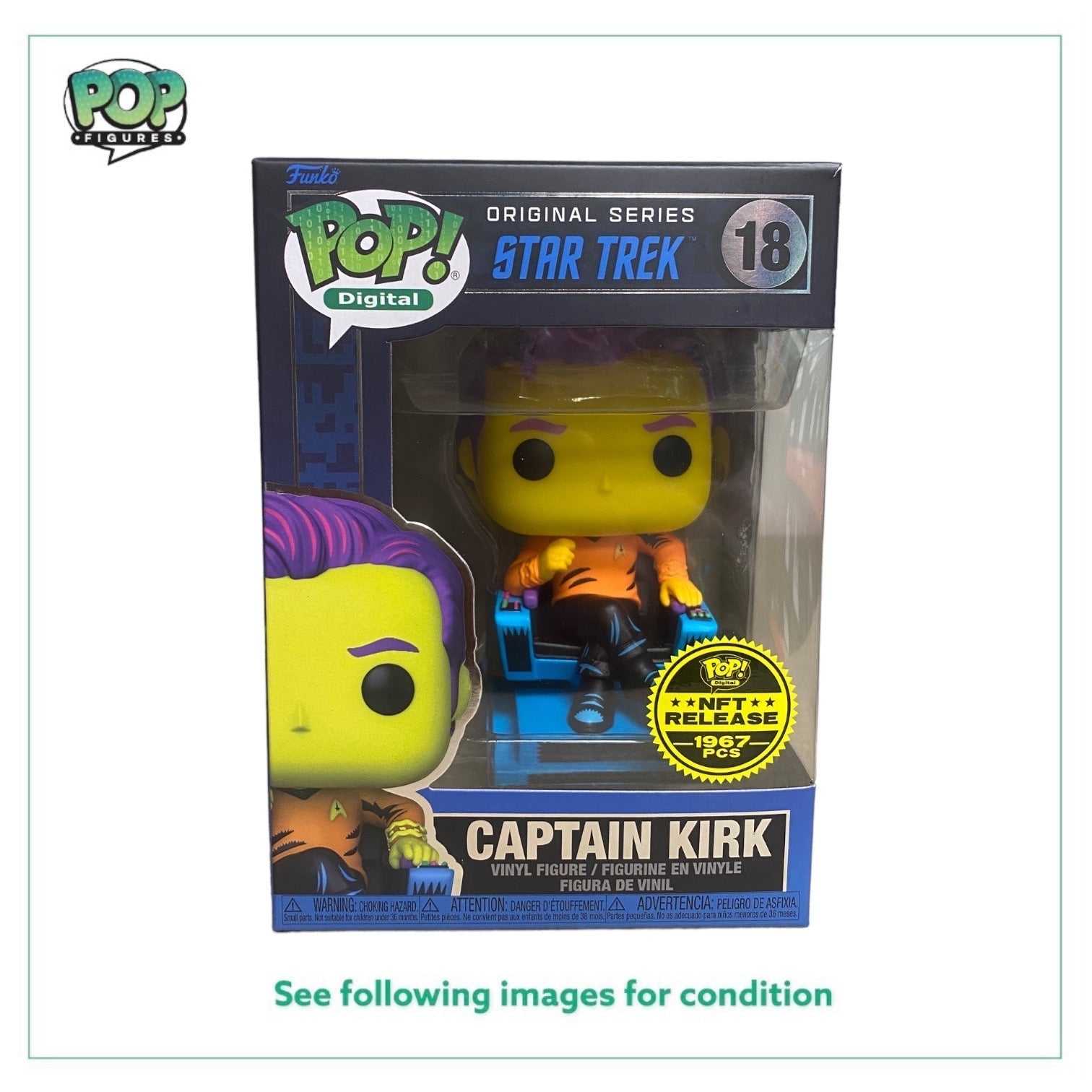 Captain Kirk #18 (Blacklight) Funko Pop! - Star Trek - NFT Release Exclusive