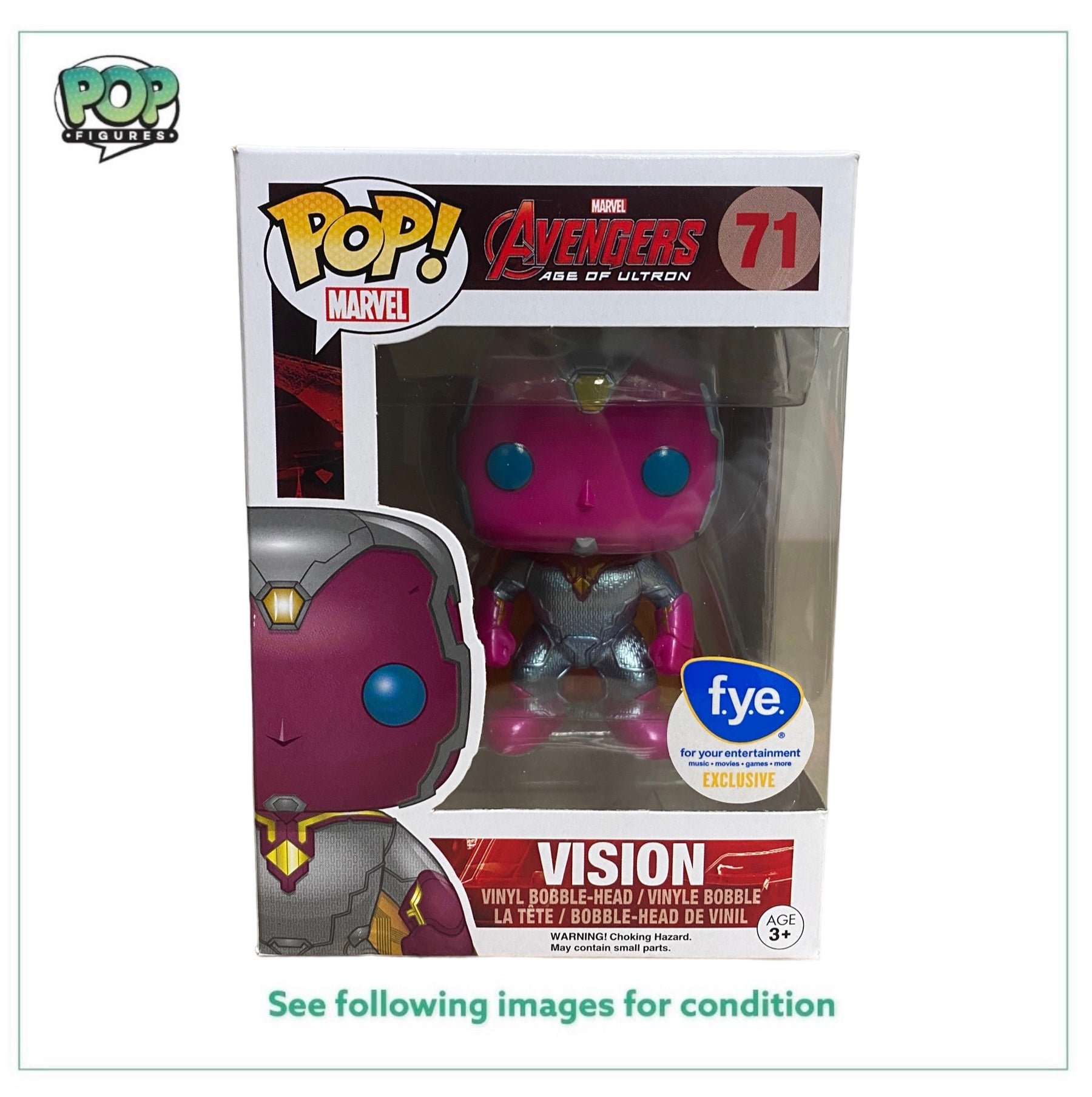 Vision #71 (Metallic) Funko Pop! - Avengers Age Of Ultron - FYE Exclusive -