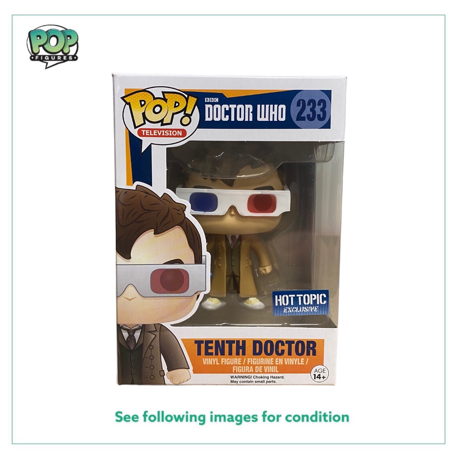 Tenth Doctor #233 (3D Glasses) Funko Pop! - Doctor Who - Hot Topic Exclusive -