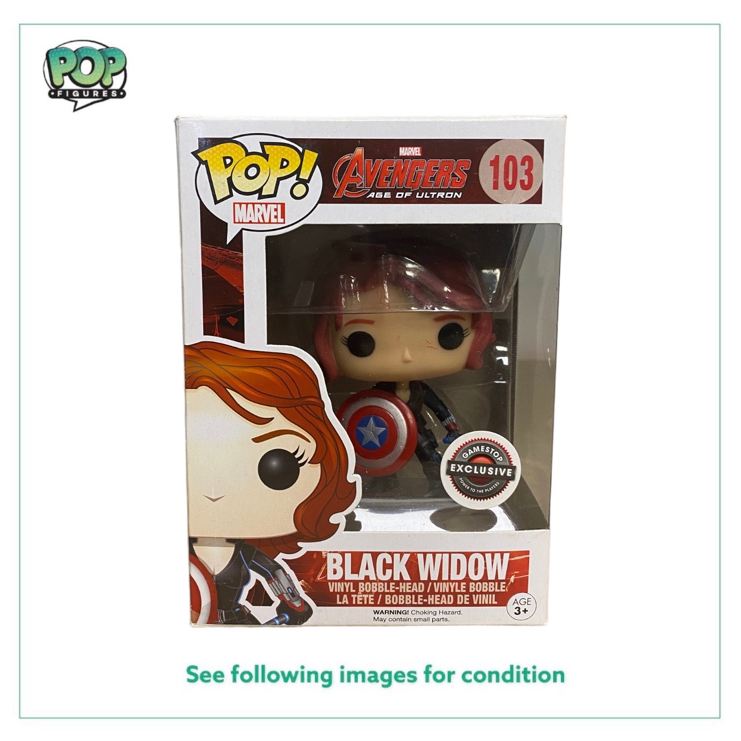 Black Widow #103 (w/ Shield) Funko Pop! - Avengers Age Of Ultron - GameStop Exclusive -