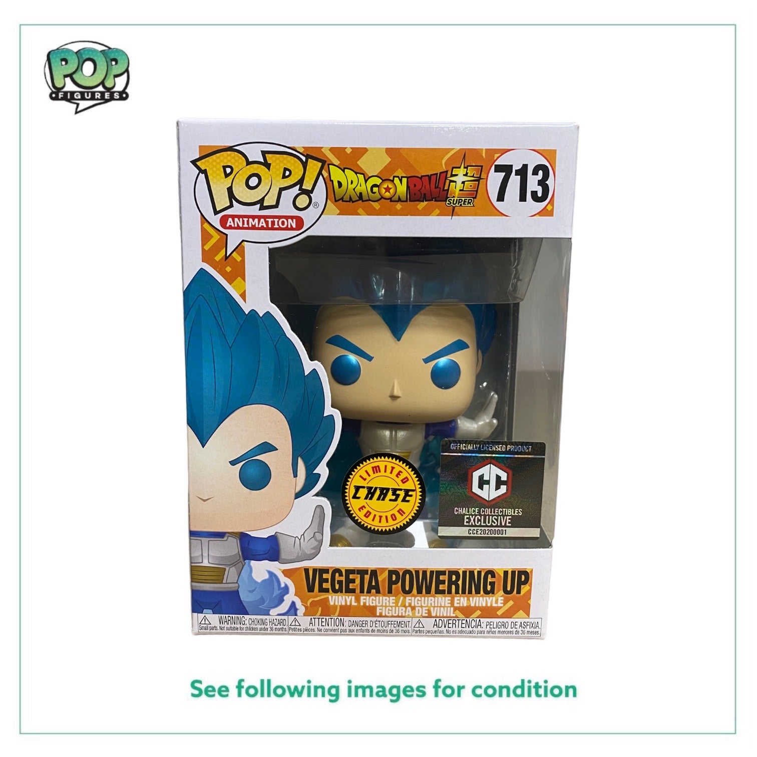 Vegeta Powering Up #713 (Metallic Chase) Funko Pop! - Dragon Ball Super - Chalice Collectibles Exclusive -