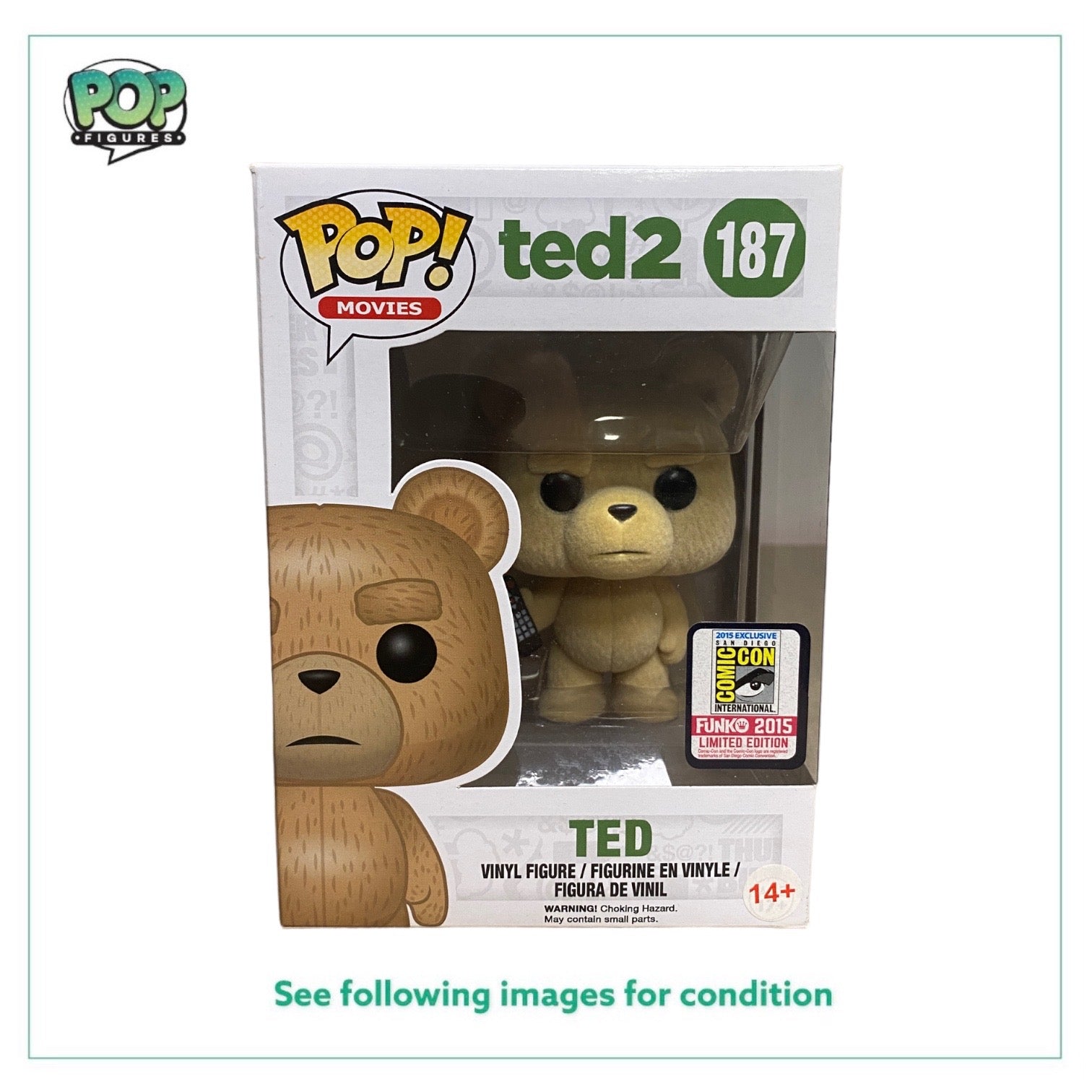 Ted #187 (w/ Remote Flocked) Funko Pop! - Ted 2 - SDCC 2015 Official Convention Exclusive -