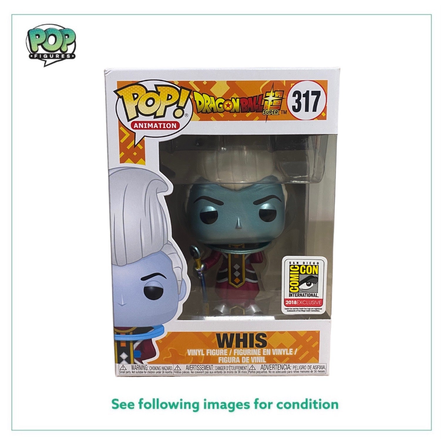 Whis #317 (Metallic) Funko Pop! - Dragon Ball Super - SDCC 2018 Official Convention Exclusive -