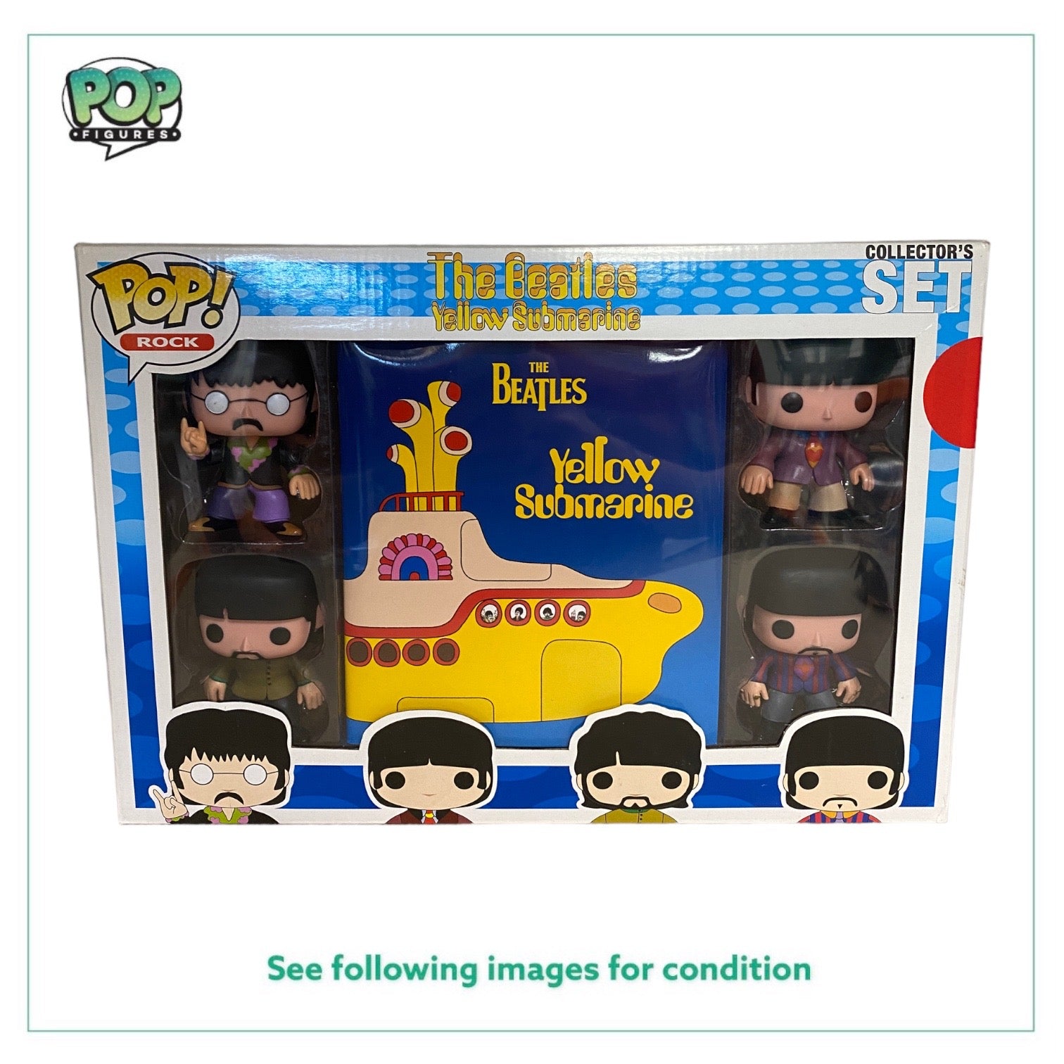 The Beatles Yellow Submarine 4 Pack Funko Pop Collectors Set! - Rocks - 2012 Pop! -