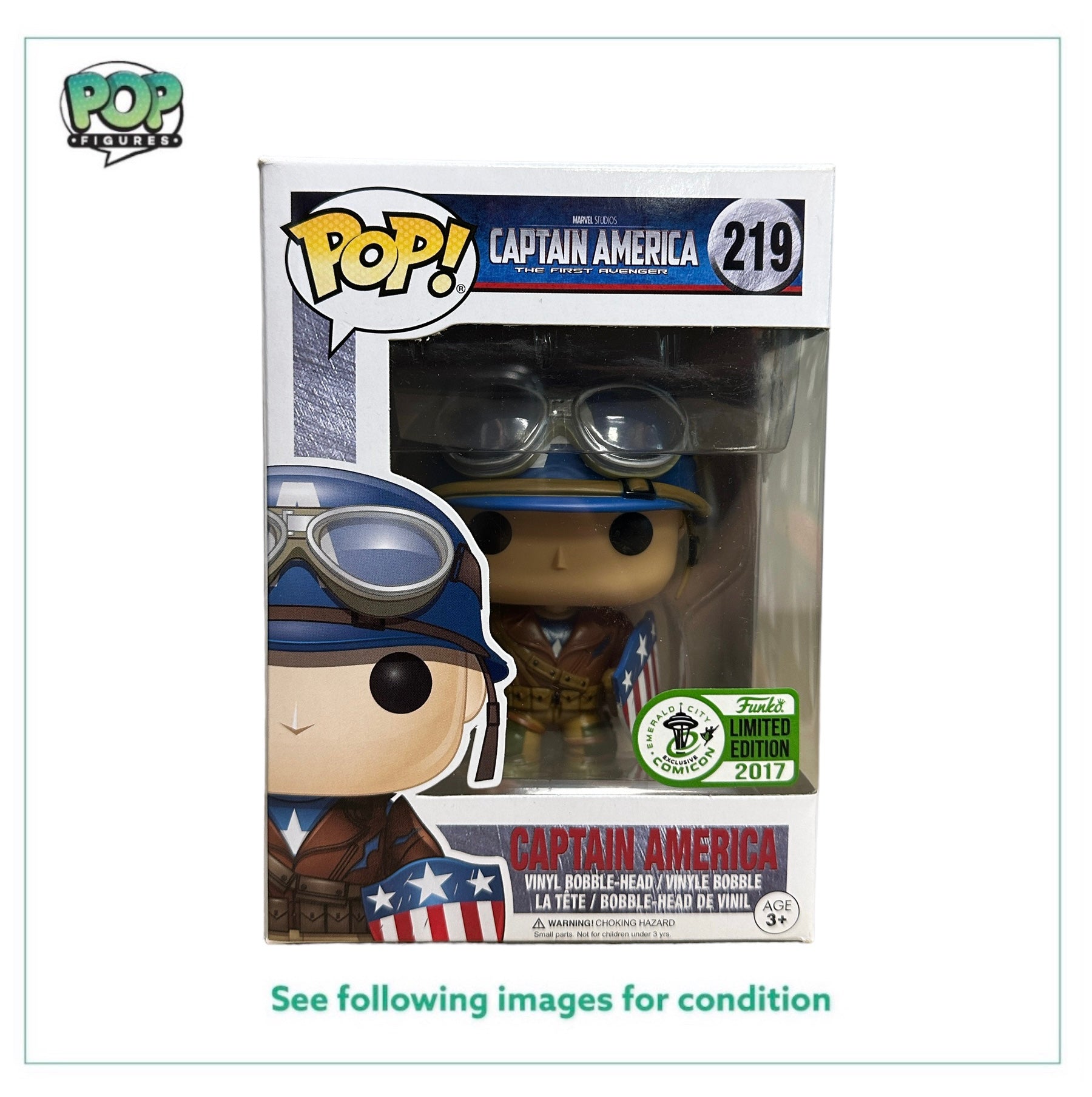 Captain America #219 Funko Pop! - Captain America The First Avenger - ECCC 2017 Official Convention Exclusive -