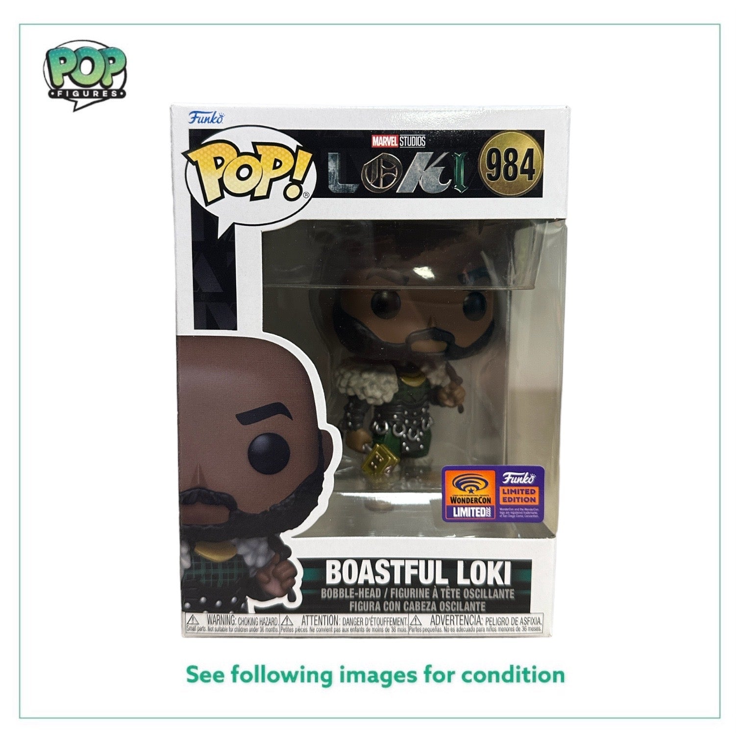 Boastful Loki #984 Funko Pop! - Loki - WonderCon 2022 Official Convention Exclusive -