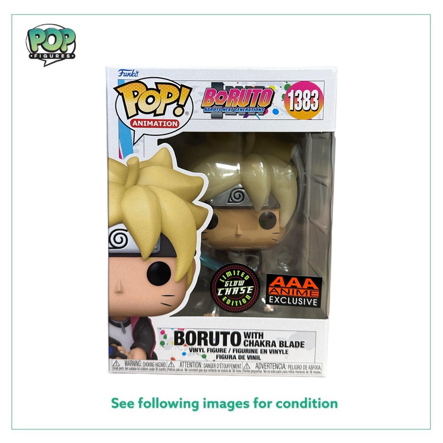 Boruto with Chakra Blade #1383 (Glow Chase) Funko Pop! - Boruto: Naruto Next Generations - AAA Anime Exclusive -