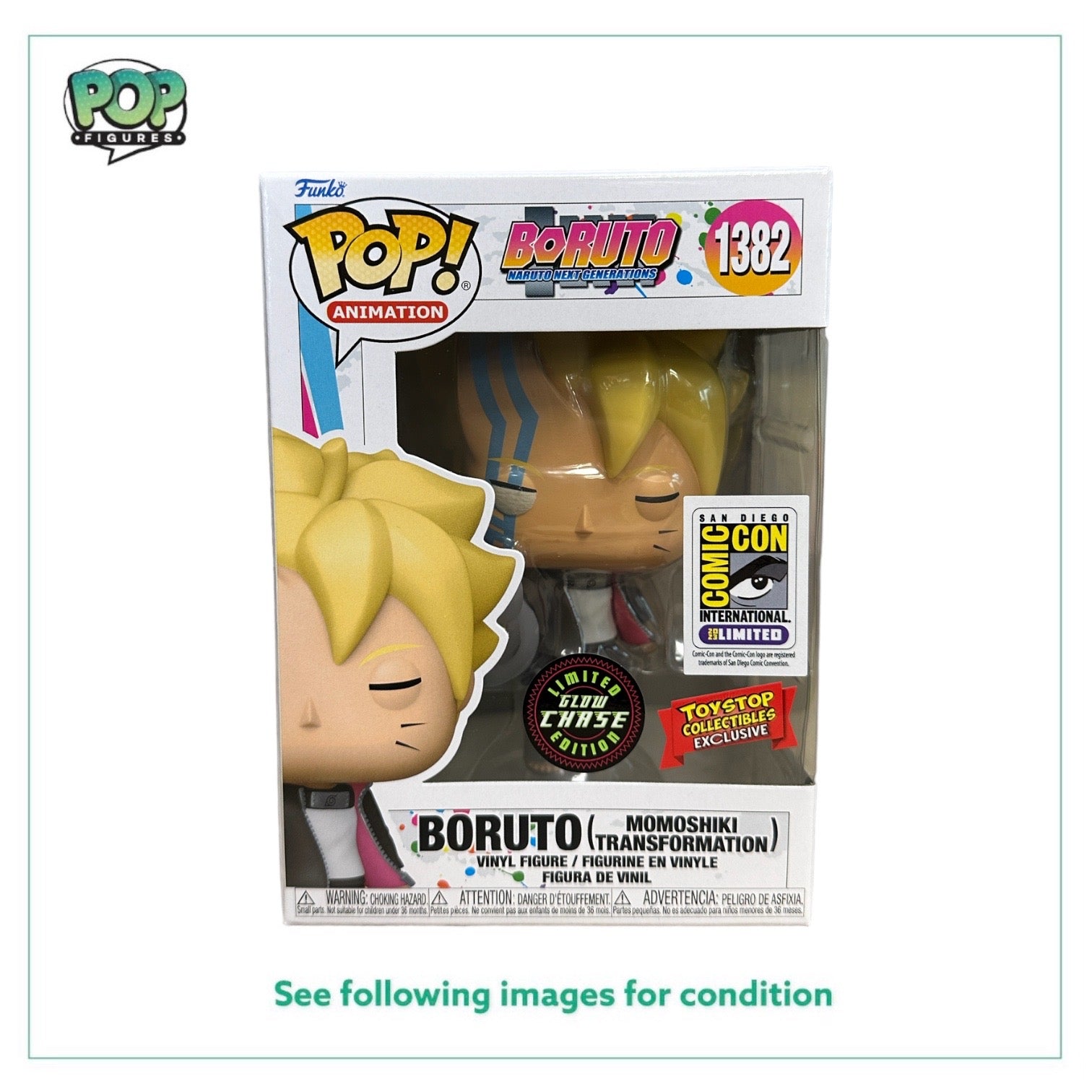 Boruto (Momoshiki Transformation) #1382 (Glow Chase) Funko Pop! - Boruto: Naruto Next Generations - SDCC 2023