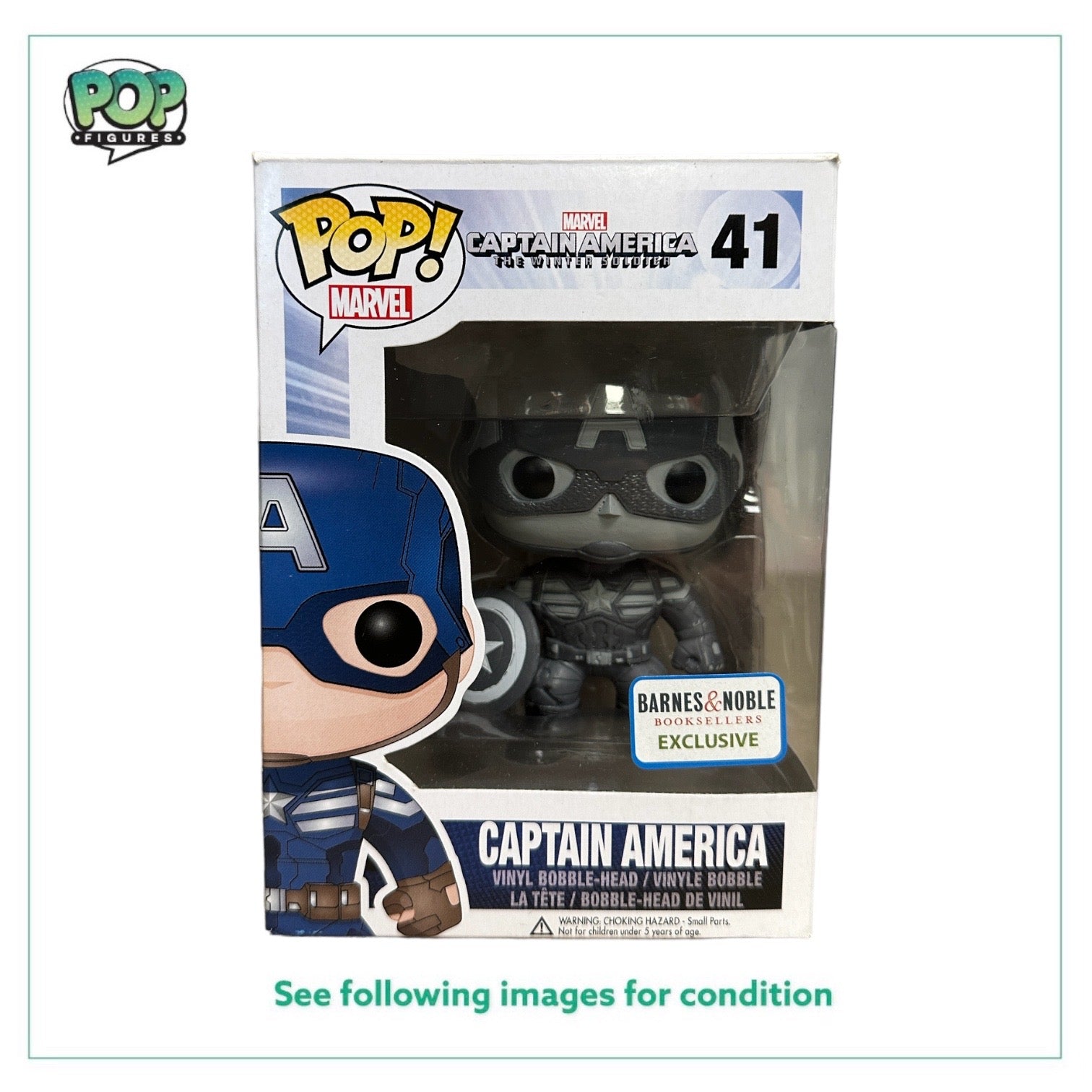 Captain America #41 (Black and White) Funko Pop! - Captain America The Winter Soldier - Barnes and Noble Exclusive -