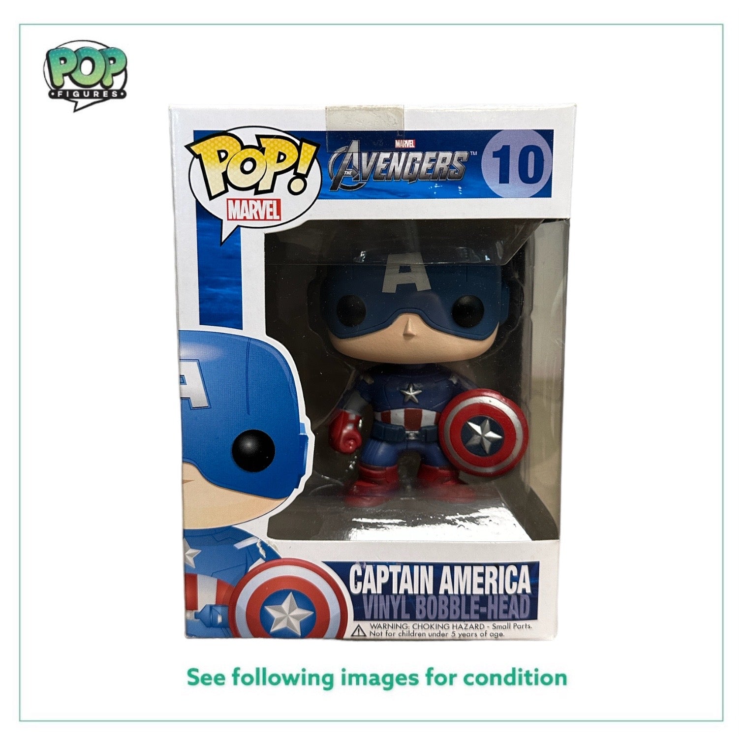 Captain America #10 (Vinyl Bobble-Head) Funko Pop! - The Avengers - 2012 Pop! -