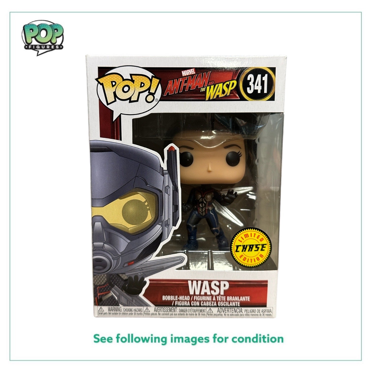 Wasp #341 (Unmasked Chase) Funko Pop! - Ant-Man and the Wasp - 2018 Pop! -