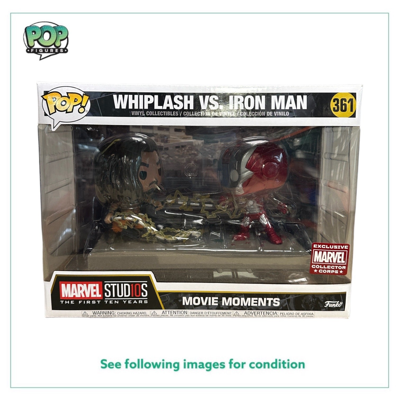 Whiplash Vs. Iron Man #361 Funko Pop Movie Moments! - Marvel Studios First Ten Years - Marvel Collector Corps Exclusive -