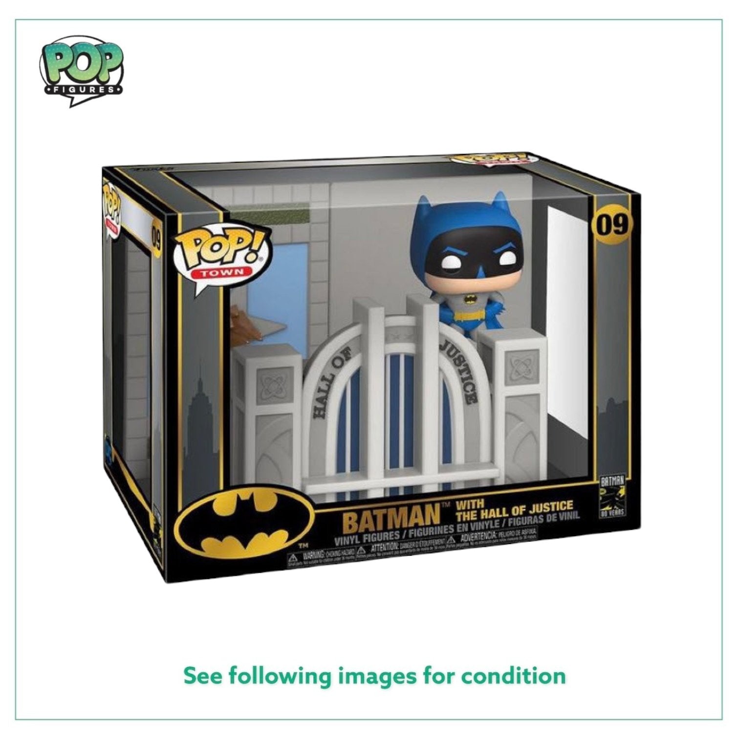 Batman With Hall Of Justice #09 Funko Deluxe Pop! Batman Town - 8/10