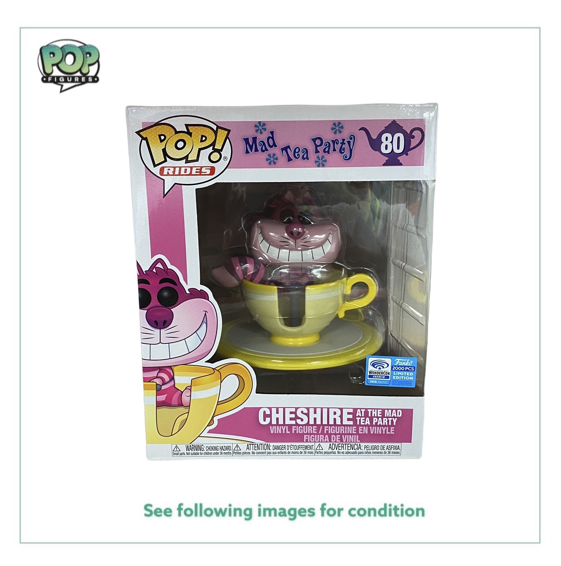 Cheshire Cat At The Mad Tea Party #80 Funko Pop Ride! - Mad Tea Party - Anaheim WonderCon 2020 Exclusive LE2000 Pcs