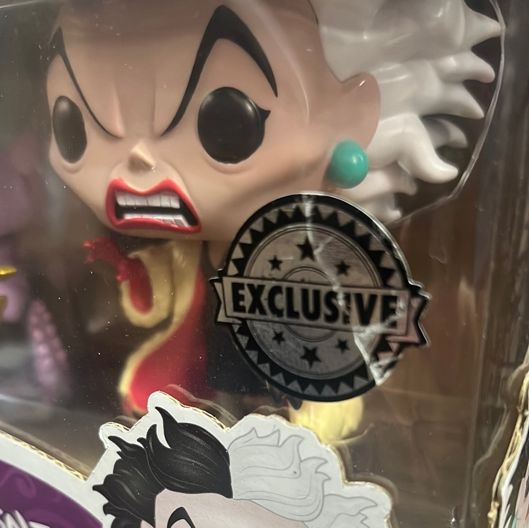 Ursula with Cruella De Vil Deluxe Funko 2 Pack! Disney - Exclusive - 9/10