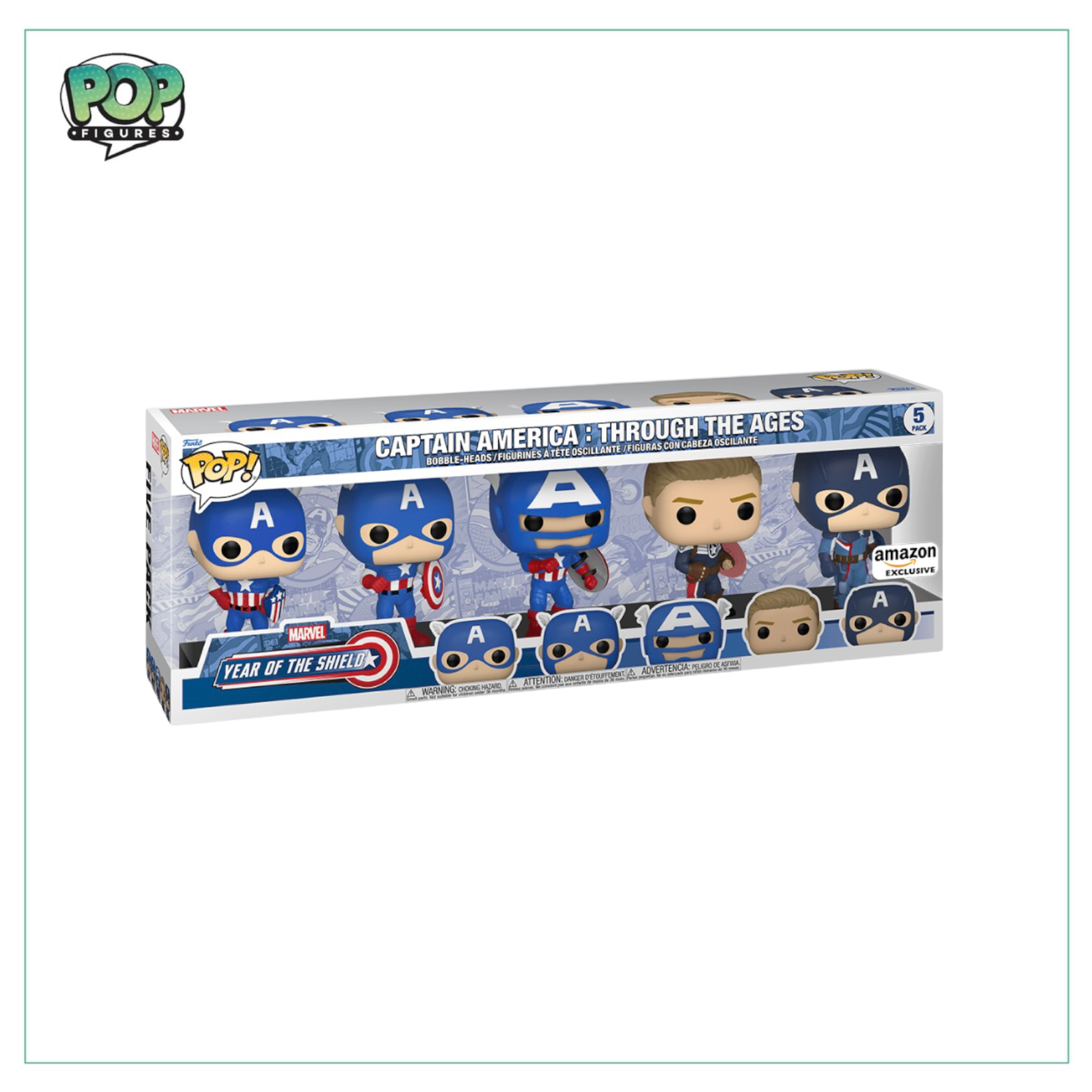 Captain America Through the Ages Deluxe Funko 5 Pack! Marvel - Amazon Exclusive