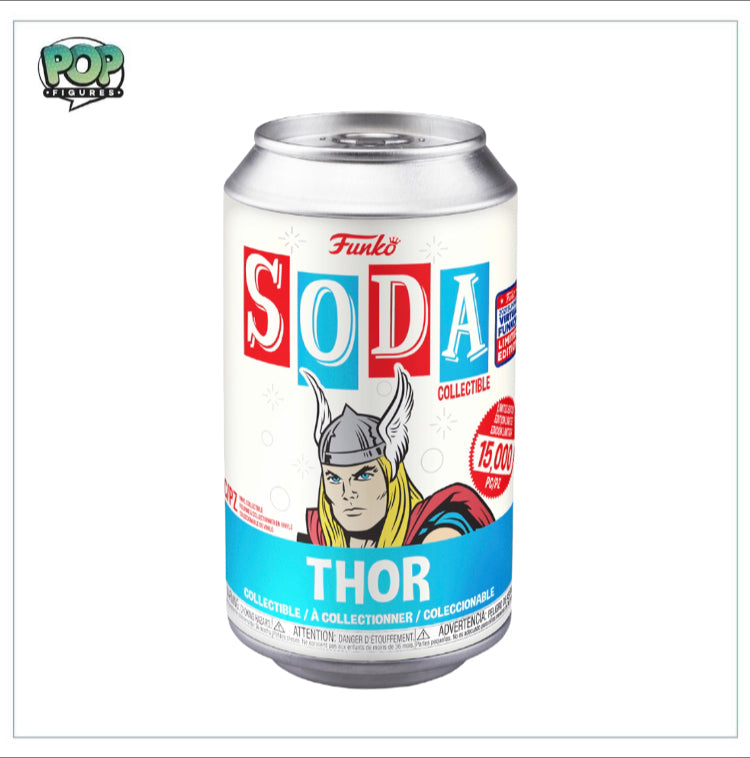 Thor Figure in Soda Can With Chance Of Chase! Marvel, Limited Edition 15,000pcs, 2021 Summer Convention Sticker