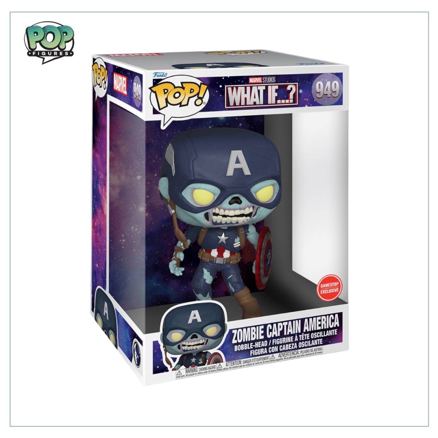 Zombie Captain America #949 Deluxe 10" Funko Pop! Marvel What If…? - GameStop Exclusive