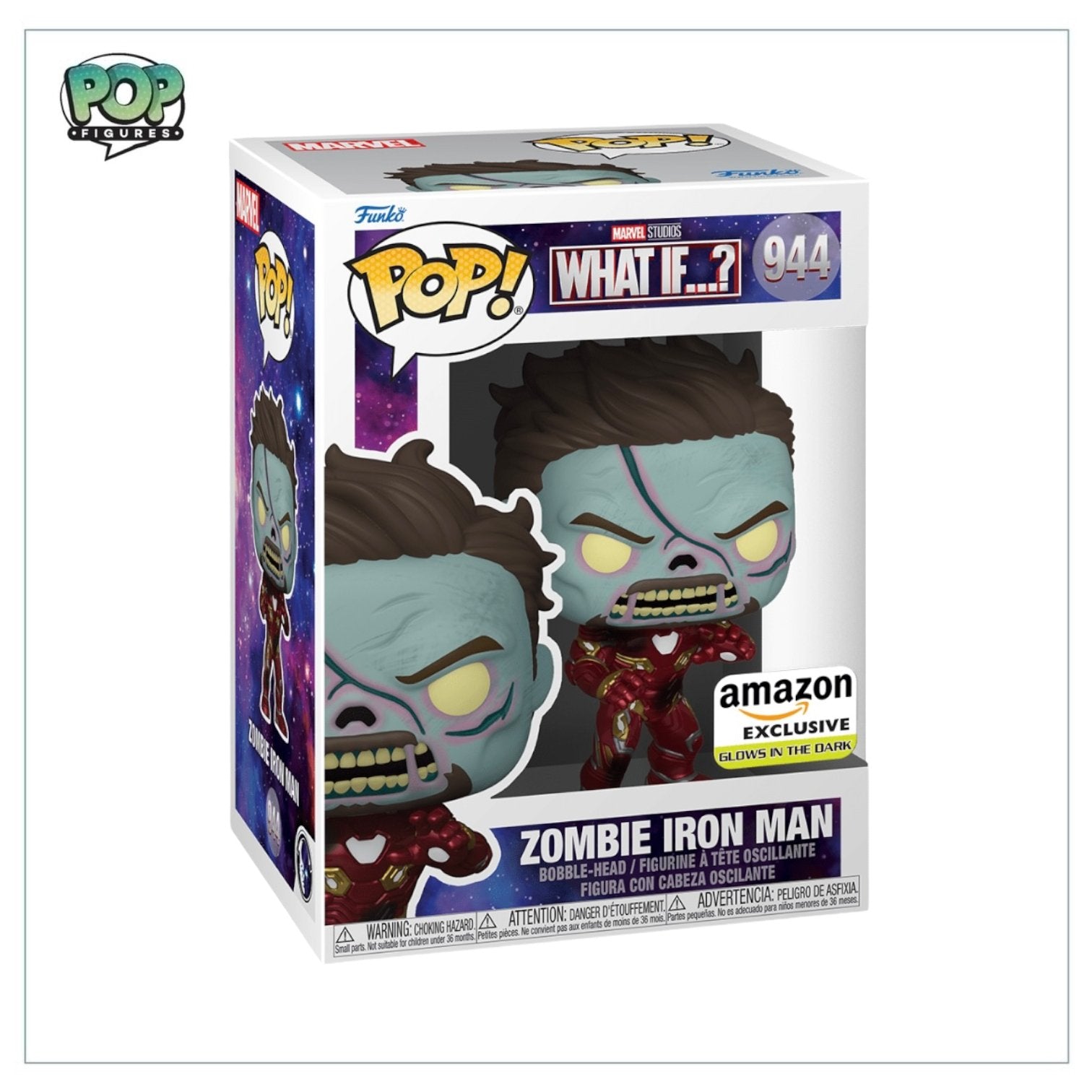 Zombie Iron Man (Glows in the Dark) #944 Funko Pop! - Marvel What If…? - Amazon Exclusive